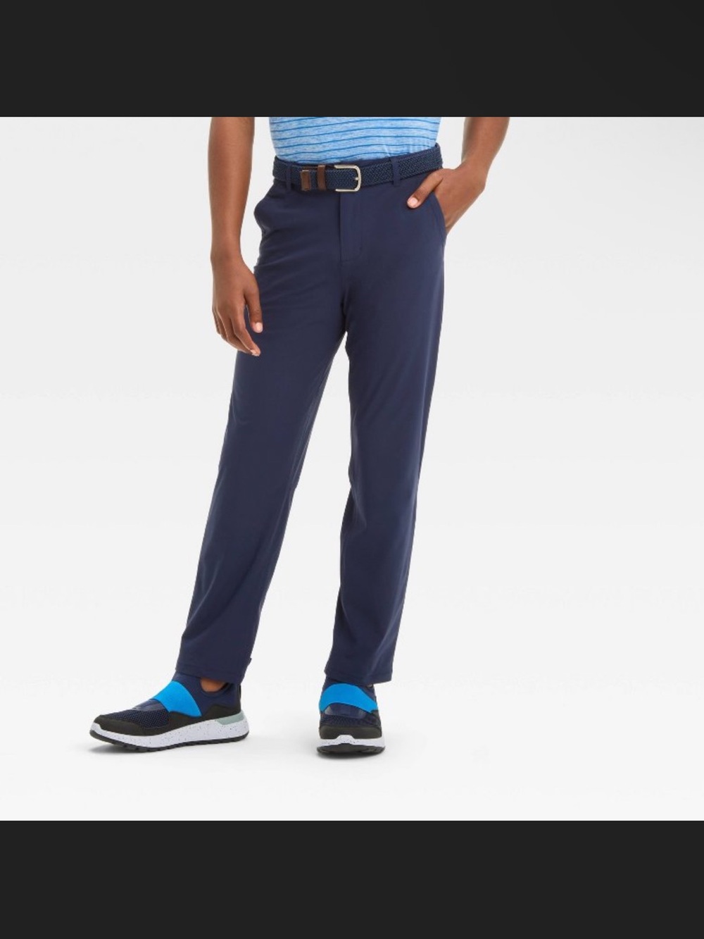 Navy all in motion boys golf pants- size 14